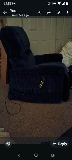 Dark blue La-Z-Boy stand assist recliner