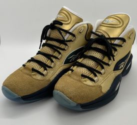 Reebok Question Mid “Standing Room Only” Gold / Navy Iverson Size 9