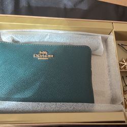 Coach Green Wristlet