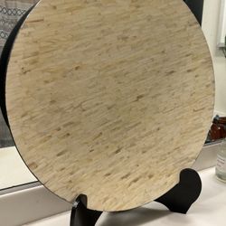 Pier One Mother Of Pearl…  Decor 22x22 W/ Stand And Candle Pillars