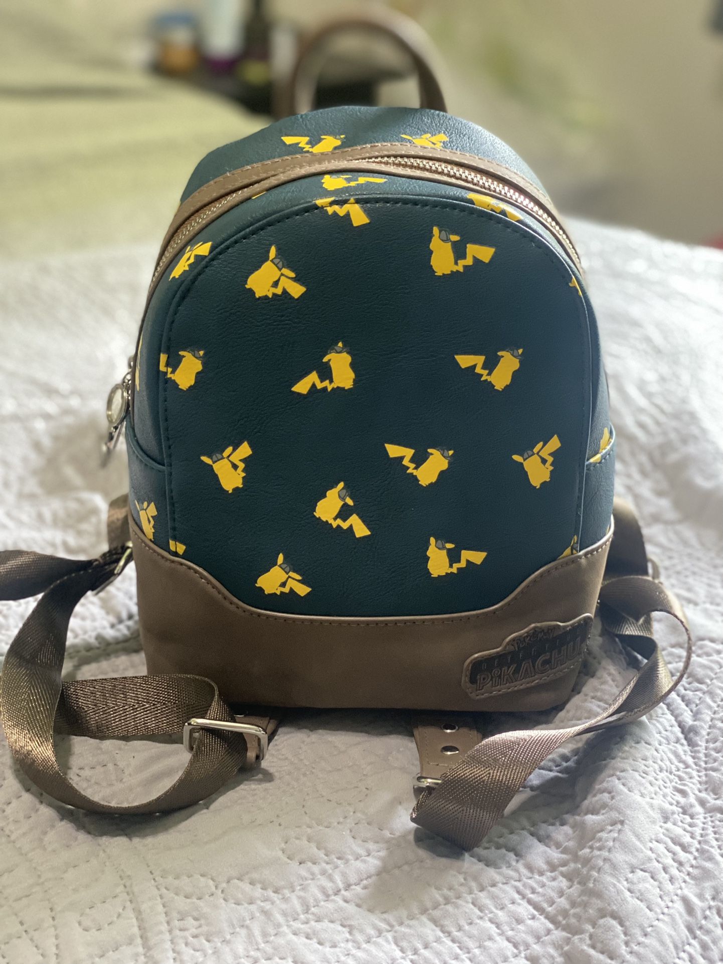 Loungefly x Pokemon Detective Pikachu Allover Print Mini Backpack