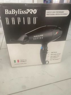 BaByliss PRO Rapido Professional Hair Dryer 2000W BF7000 Italy WORKS GREAT