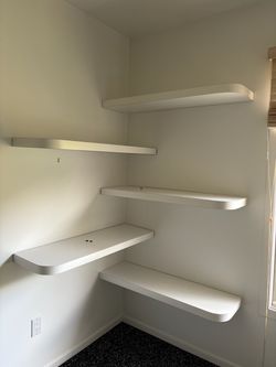 Modern White Floating Corner Shelves (Set of 5)