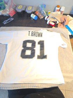 Reebok Oakland Raiders Tim Brown #81 Football Jersey White/Black womens sz M