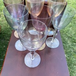 Multicolored Wine Glasses Long Stem 