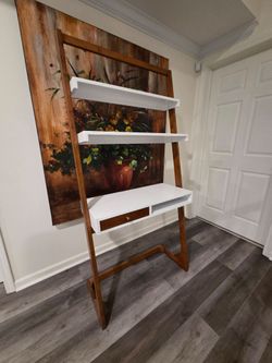 Ladder Desk with Shelves and Drawer