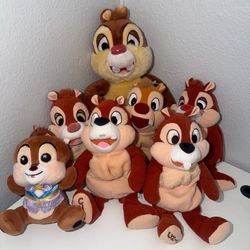 Disney Chip & Dale Plush Lot Bundle 7 Bean Bag
