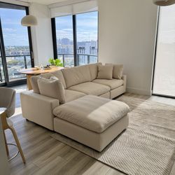 New Beige Sofa Cloud Couch Sectional