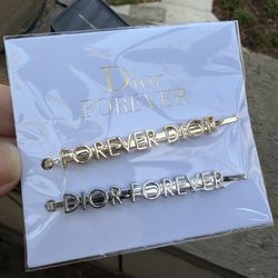 New Dior FOREVER Logo Hair Pins in Gold and Silver