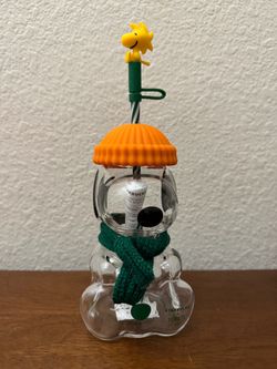 Starbucks x Peanuts Snoopy Glass Tumbler with Woodstock Straw