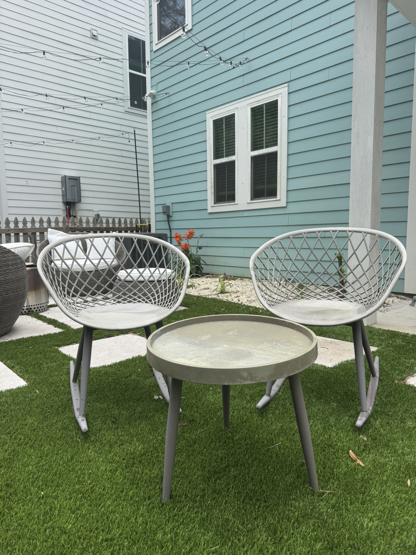 Outdoor Patio Bistro Set- Rocking Chairs
