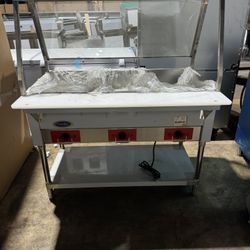 BRAND NEW COOKRITE 3 WELL STEAM TABLE W/ CUSTOM SNEEZE GAURD