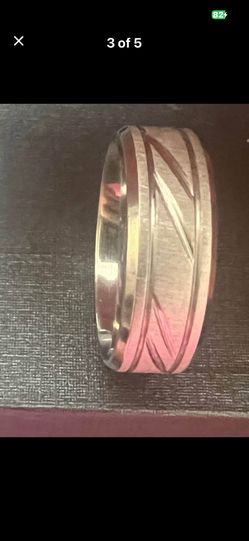 Titanium Kay Tungsten Carbide Diamond Cut Groove Comfort Fit Mens Wedding Band Ring Sz 12