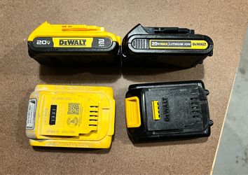Four 20V Dewalt Batteries