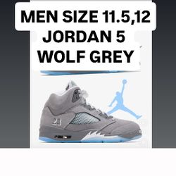 JORDAN 5 WOLF GREY MEN SIZE 11,5,12