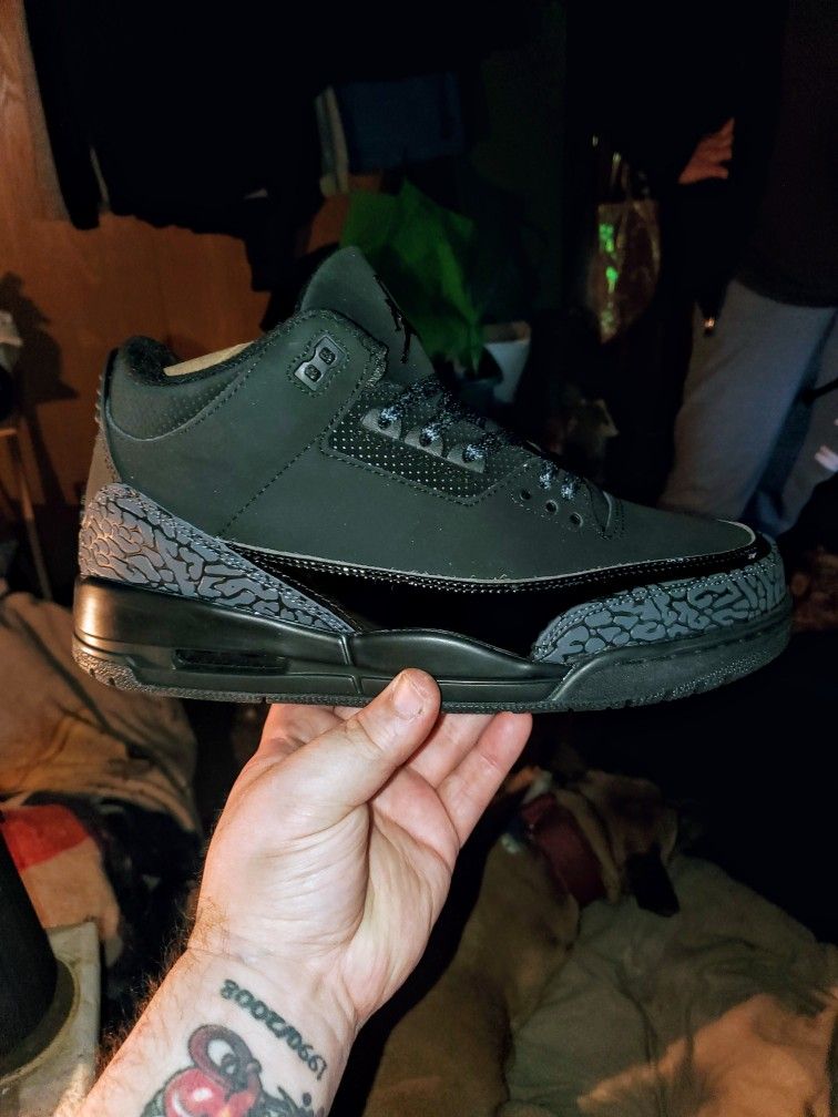 Jordan Retro 3 Black Cats New SiZE 10.5 