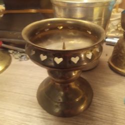 Solid Brass Candle Holder Fits Large Sizes Candles 