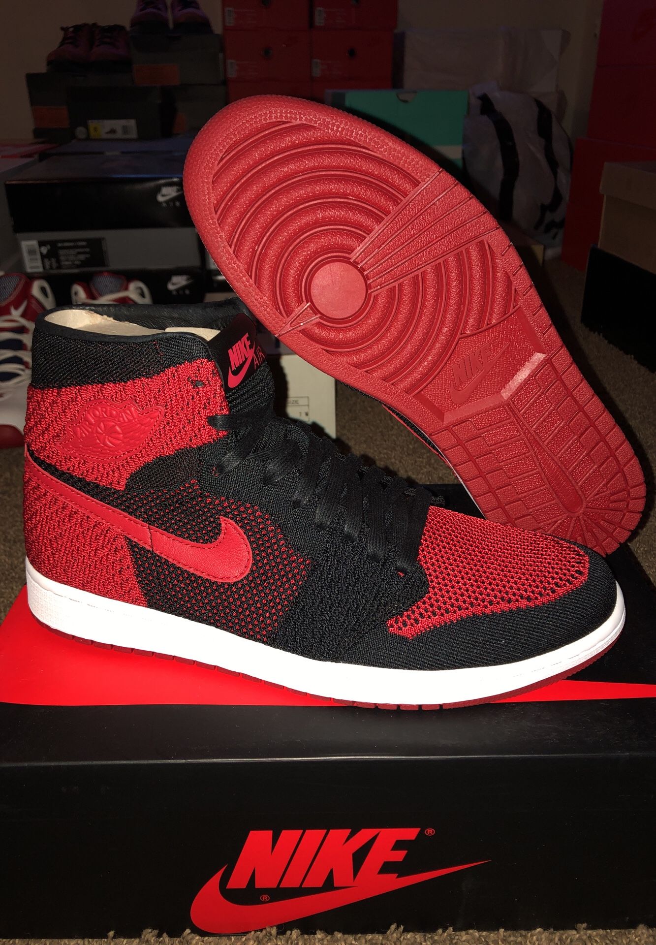 DS Jordan Retro 1 “Bred FlyKnit’s” Size: 11.5(NO TRADES)