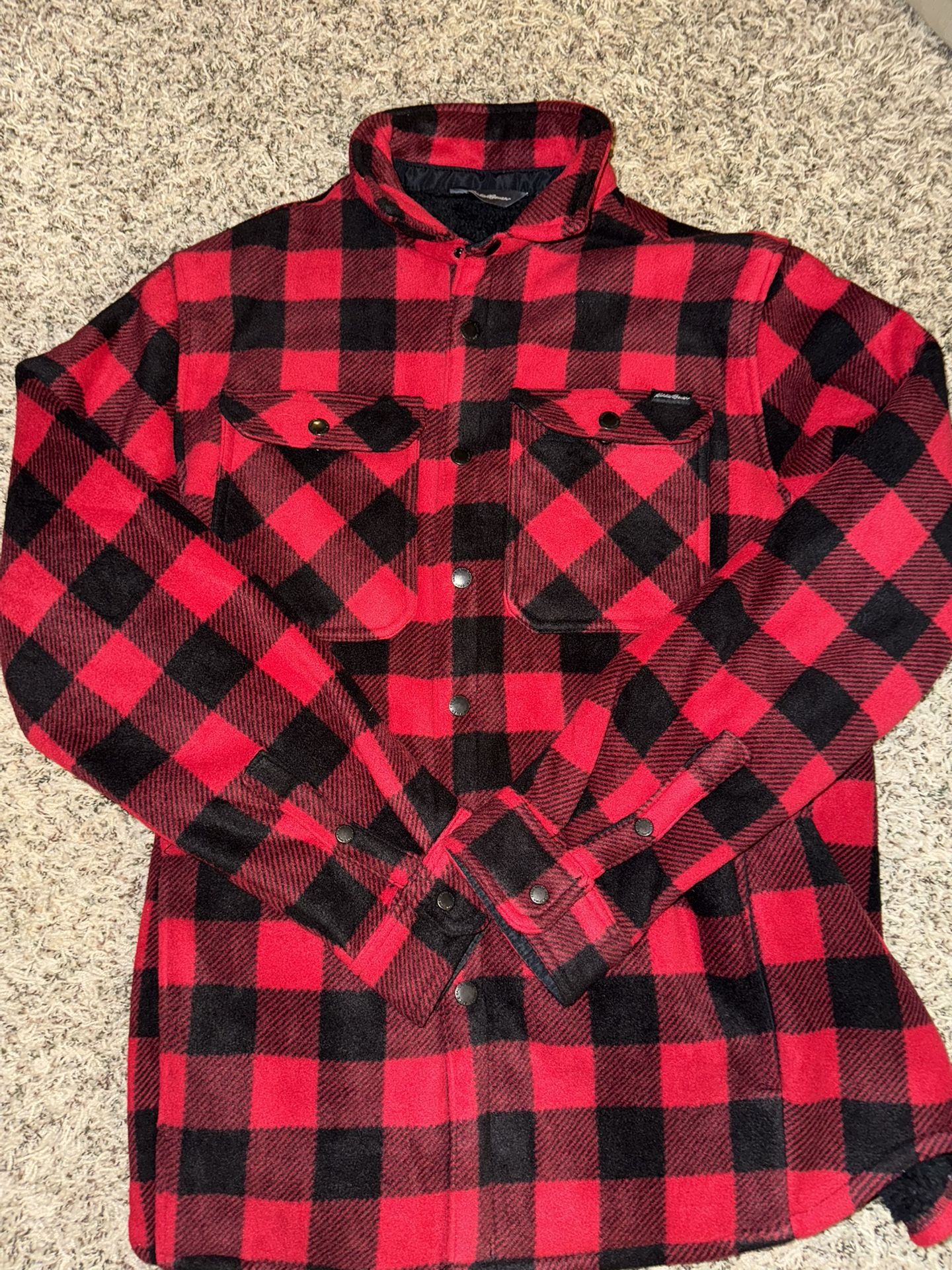 Eddie Bauer Woodland Shirt Jac Red Large L New
