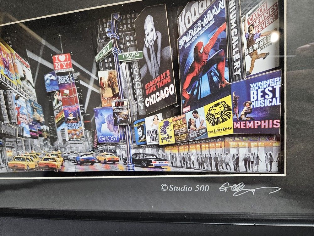 STUDIO 500 3-D FRAMED NEW YORK BROADWAY THEATRE PICTURE
