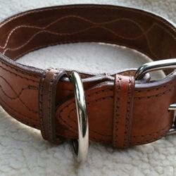 LEATHER DOG COLLAR 2" wide