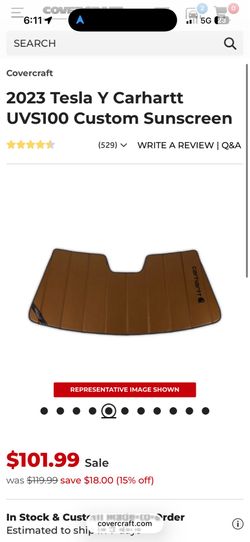 2020-2024 tesla model y sunshade