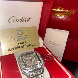 cartier iced out watch 