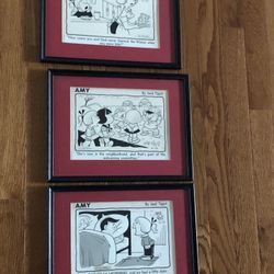 Framed “Amy” Comic Strip Signed By Jack Tippit