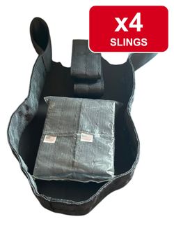 Web Sling Straps Heavy Duty Black Eye and Eye Lifting Sling Webbing Lot of 4