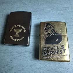 Retro Cannabis Zippos - Devils Harvest From The Museum Of Weed And Emerald Cup