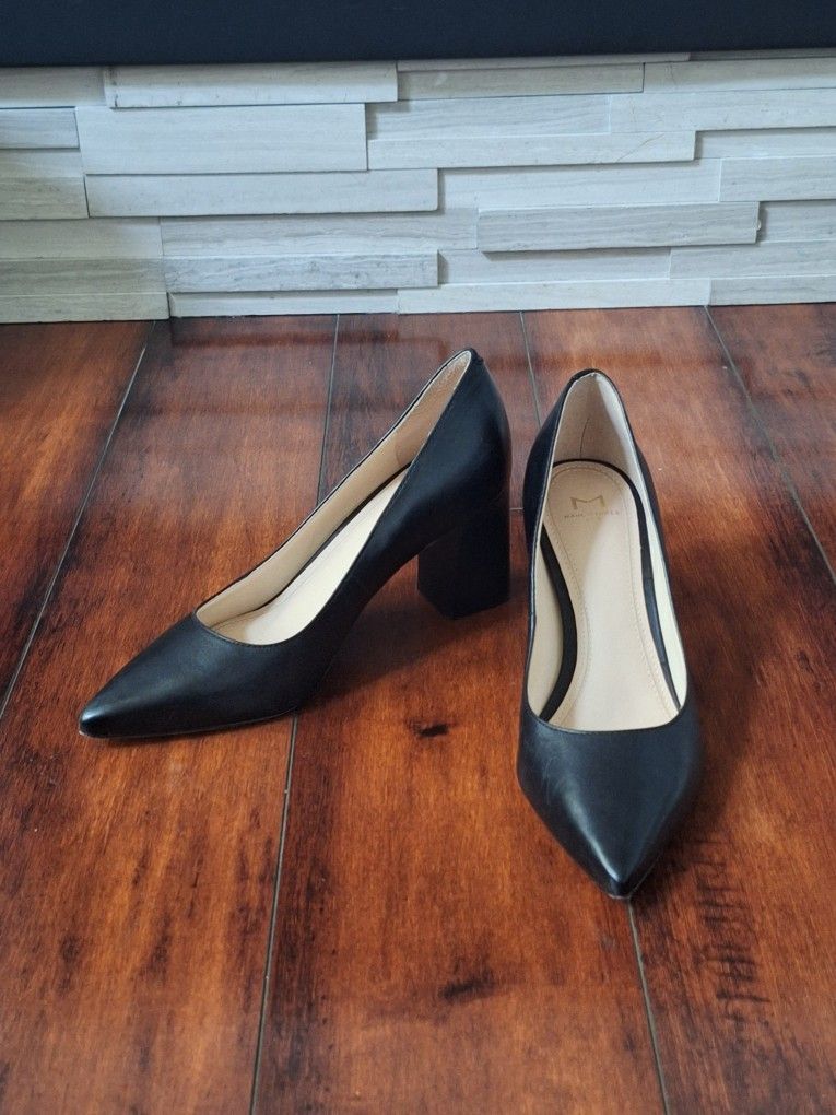 Marc Fisher Black Leather Heels Size 6