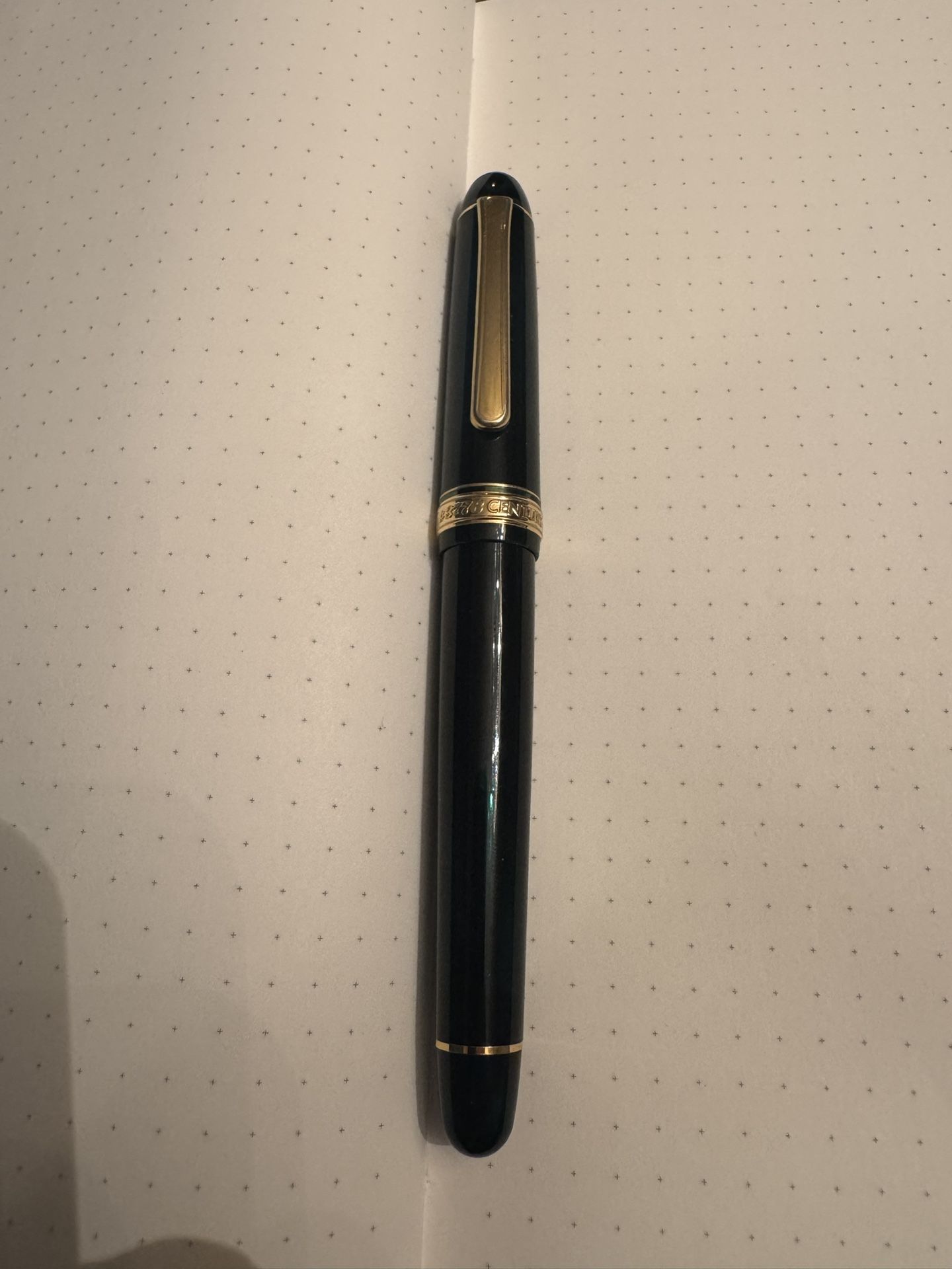 Platinum #3776 Green/Gold Fountain Pen 14kt Gold Nib