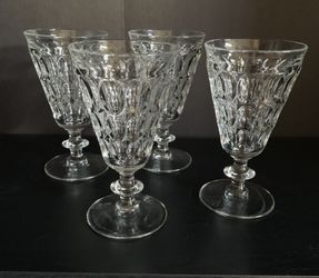 Vintage Jeannette Thumbprint Water Goblets 1950s (4)