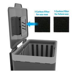 GLAD Compost Bin for Kitchen, 1.5 Gallon | Plastic Container with Removable Inner Basket, Bag Storage Holder, and Carbon Odor Blocking Filters, Gray