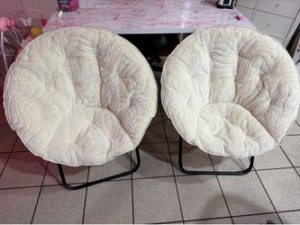 Brand new white saucer chairs