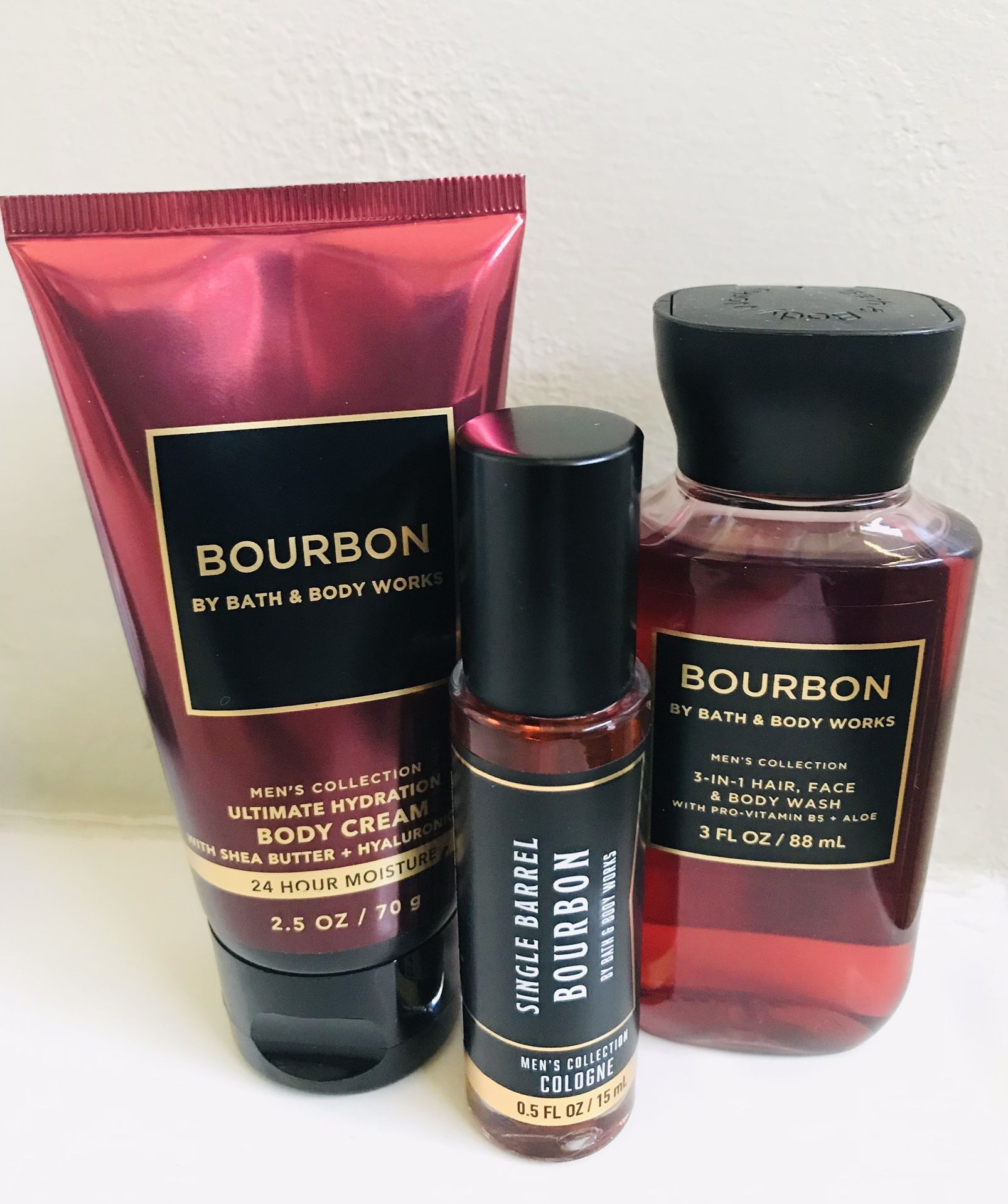 New! BATH & BODY WORKS🖤🥃Mens Collection”BOURBON”🥃🖤3-Piece mini Gift Set