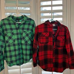Used Junior Plaid Flannel Shirts