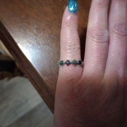 New Beautiful S.925 Sterling Silver Black Fire Opal Ring Size 6