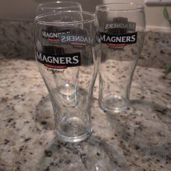 Set Of 3 Magners Glasses