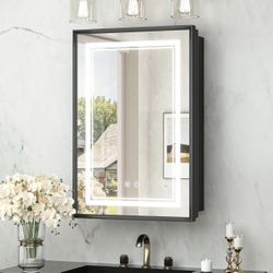 ONLY $85: 16x24 Led Medicine Cabinet Mirror for Bathroom Tempered, 3-Color