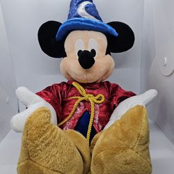 Disney Parks Mickey Mouse Wizard Fantasia Sorcerer Plush 22” Magician Stuff Toy
Excellent Pre-owned condition,  no visible flaws
Approximately 22"
Smo