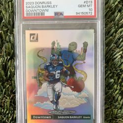 2023 Donruss Saquon Barkley Downtown - Gem Mint PSA 10 - Case Hit