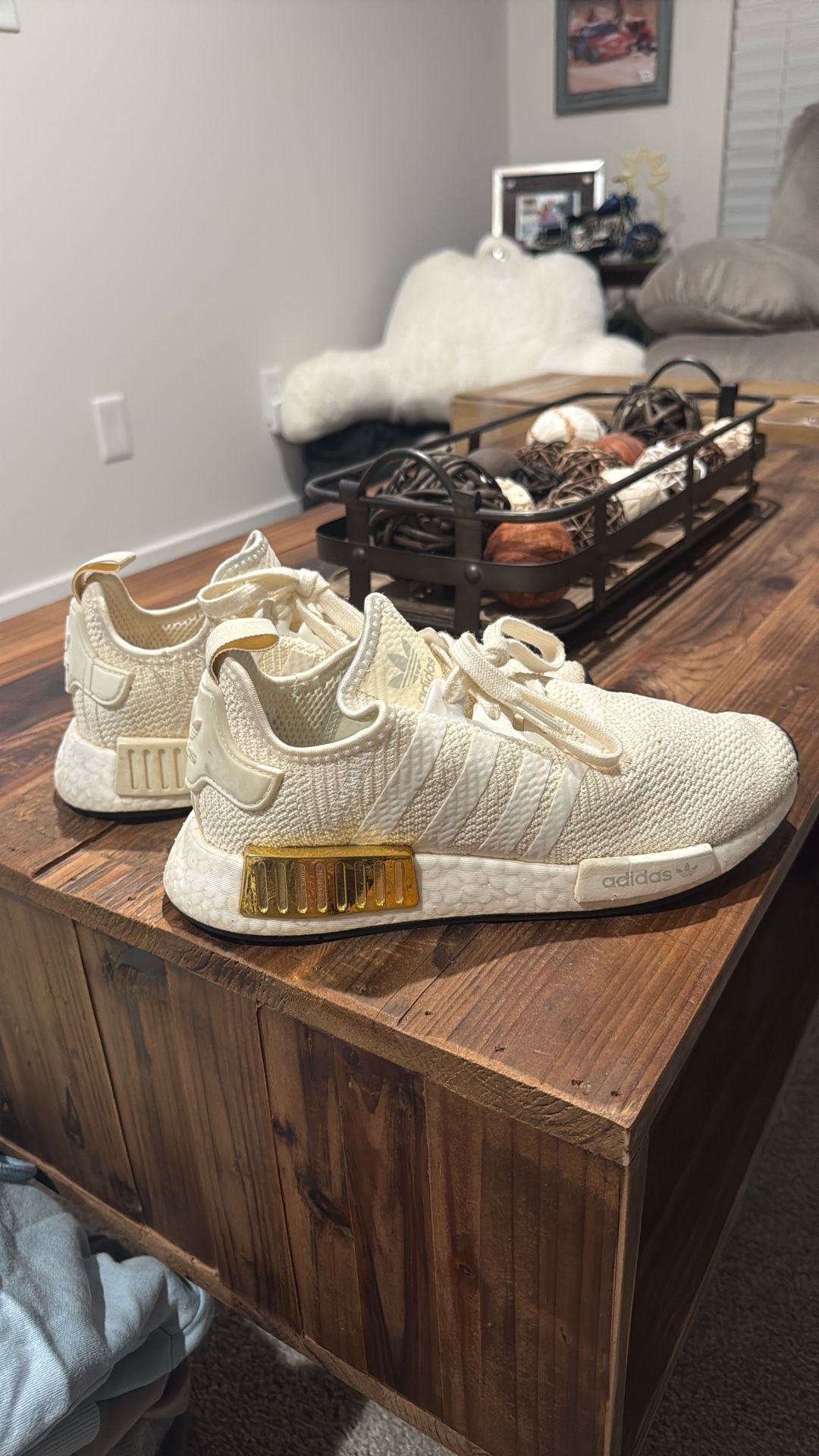 Adidas NMD R1 W Boost Off White / Gold Womens