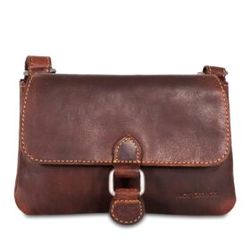 Jack Georges Voyager Brown Distressed Leather Crossbody Bag Shoulder Purse