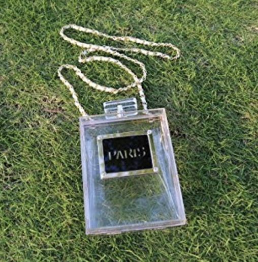 Perfume Shape Clutch Purse Clear