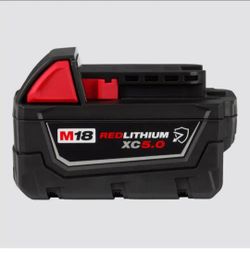 Milwaukee M18 18-Volt 5.0 Ah Lithium-Ion XC Extended Capacity Resistant Battery  Brand new