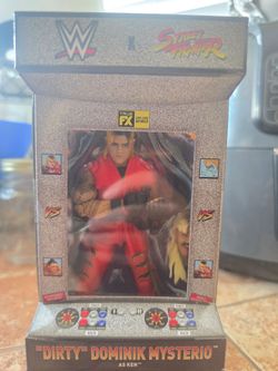WWE Elite Collection Dirty Dominik Mysterio Street Fighter Action Figure Arcade Cabinet Box