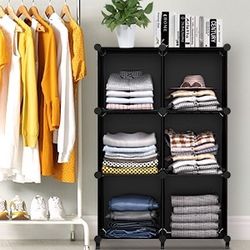 6 Cube Metal Plastic Storage Organizer Shelves For Clothing Book Shoes #004