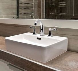 20 inch Rectangle Bathroom Vessel Sink White Procelain Above Counter Ceramic