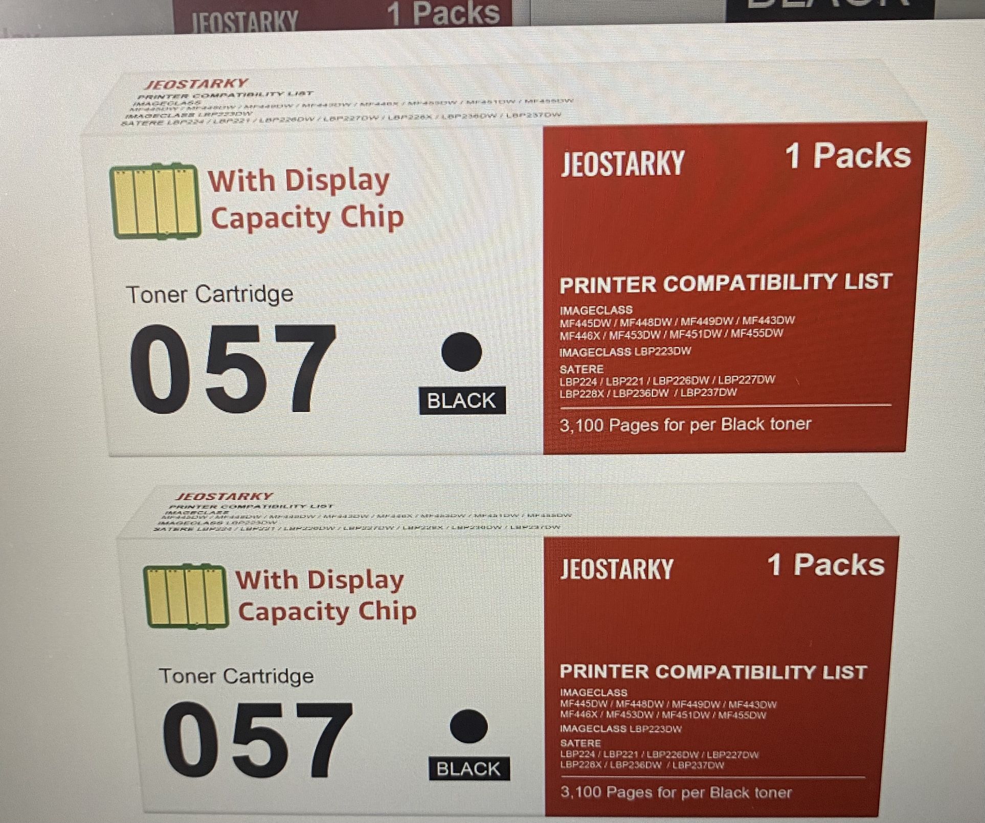 Replacement for CANON - Compatible 057 Toner Cartridges with Display Capacity Chip.